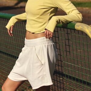 NWOT Free People Movement All Star Solid Shorts Size Small Color White